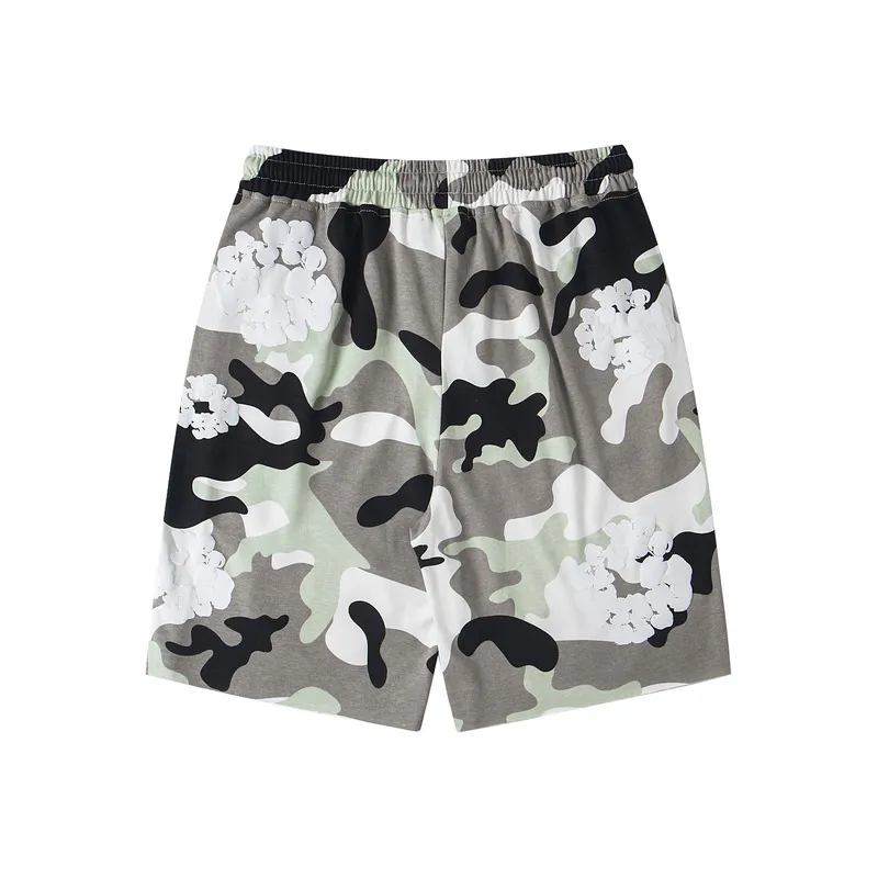 D317# DENIM TEARS Kapok European and American trendy brand high quality foam flocking camouflage printed short-sleeved suit Color Camouflage blue Camouflage powder Camouflage gray Camouflage apricot Camouflage green Size S-XL